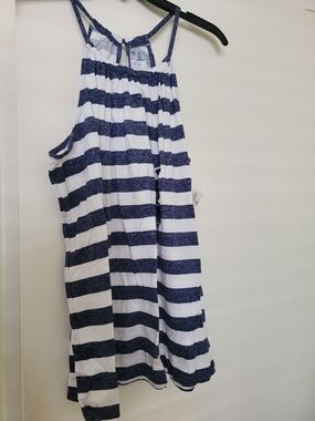 GAP Navy and White Striped Halter Top